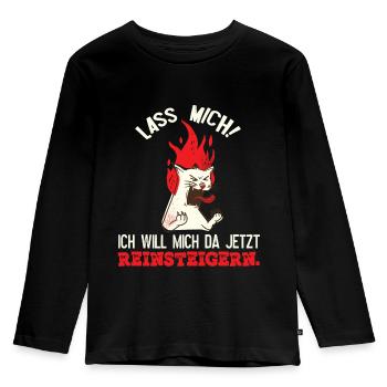 Lass mich Ich will mich da jetzt reinsteigern - Kinder Premium Bio Langarmshirt - Schwarz - Vorne - AI Model Kid Male (0cm)