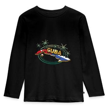 Kuba - Kinder Premium Bio Langarmshirt - Schwarz - Vorne - AI Model Kid Male (0cm)