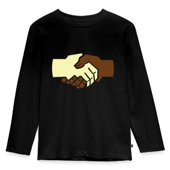 Antirassismus Gegen Rechts Meinungsfreiheit - Kinder Premium Bio Langarmshirt - Schwarz - Vorne - AI Model Kid Male (0cm)