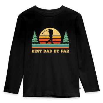 Best Dad By Par Golf Shirt - Cadeaux pour les amateurs de golf pour hommes - T-shirt manches longues Premium Enfant - noir - Devant - AI Model Kid Male (0cm)