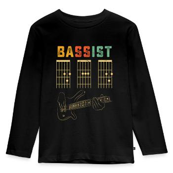Bassist Dad Shirt - Guitar Chords Shirt - Fathers - Kids' Premium Longsleeve Shirt - black - Front - AI Model Kid Male (0cm)