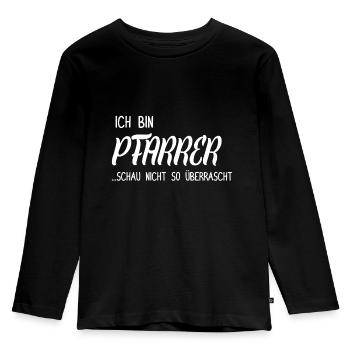Ich bin Pfarrer - Schau nicht so überrascht - Kinder Premium Bio Langarmshirt - Schwarz - Vorne - AI Model Kid Male (0cm)
