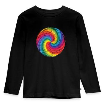 Regenbogen - Kinder Premium Bio Langarmshirt - Schwarz - Vorne - AI Model Kid Male (0cm)