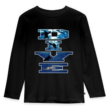 Diver, - Kinder Premium Bio Langarmshirt - Schwarz - Vorne - AI Model Kid Male (0cm)