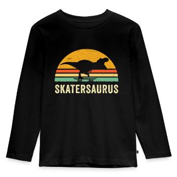 Chemise de skateboard pour garçon - T Rex Dinosaur Shirt - - T-shirt manches longues Premium Enfant - noir - Devant - AI Model Kid Male (0cm)