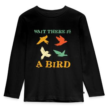 Lustiges Vogelhemd - Vogelbeobachtungsgeschenk - Vogelbeobachter Shir - Kinder Premium Bio Langarmshirt - Schwarz - Vorne - AI Model Kid Male (0cm)