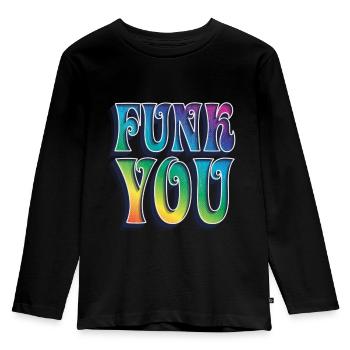 Funk you - Kids' Premium Longsleeve Shirt - black - Front - AI Model Kid Male (0cm)