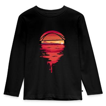 Fehmarn Baltic Sea Fehmarnsund Bridge sunset - Kids' Premium Longsleeve Shirt - black - Front - AI Model Kid Male (0cm)