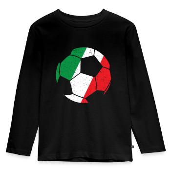 Italian Flag - Football Shirt - Italian Pride Shir - Kids' Premium Longsleeve Shirt - black - Front - AI Model Kid Male (0cm)