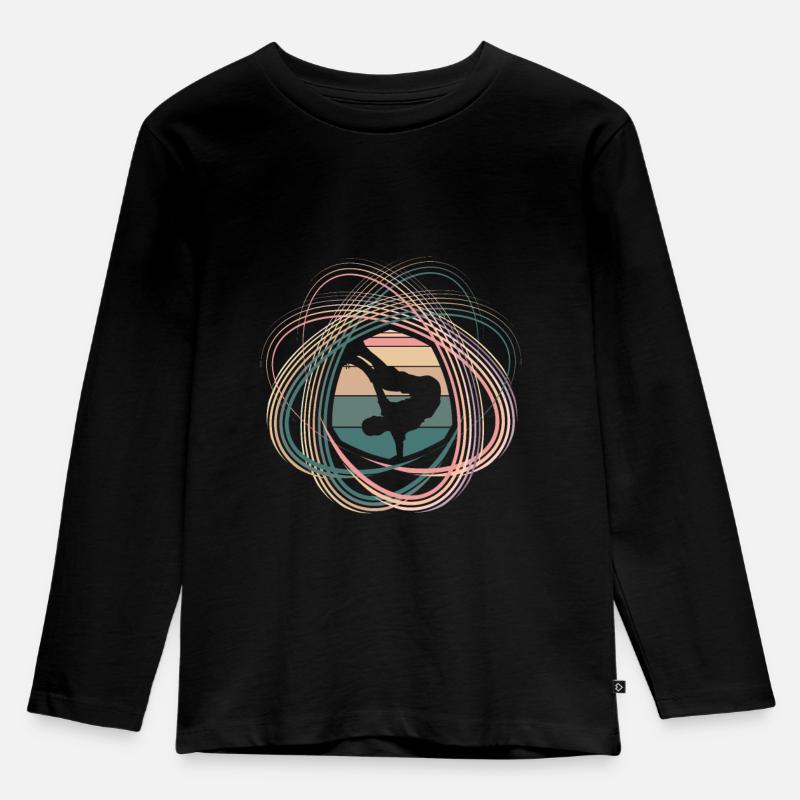 Breakdance - Kinder Premium Bio Langarmshirt - Schwarz