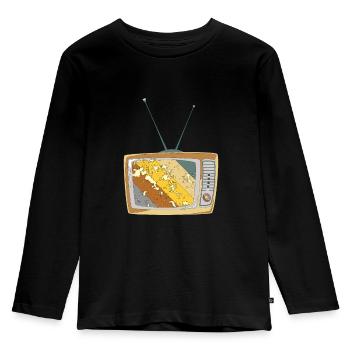 Retro TV - Kinder Premium Bio Langarmshirt - Schwarz - Vorne - AI Model Kid Male (0cm)