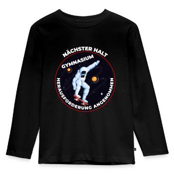 Nächster halt Gymnasium Bye Bye Grundschule - Kinder Premium Bio Langarmshirt - Schwarz - Vorne - AI Model Kid Male (0cm)