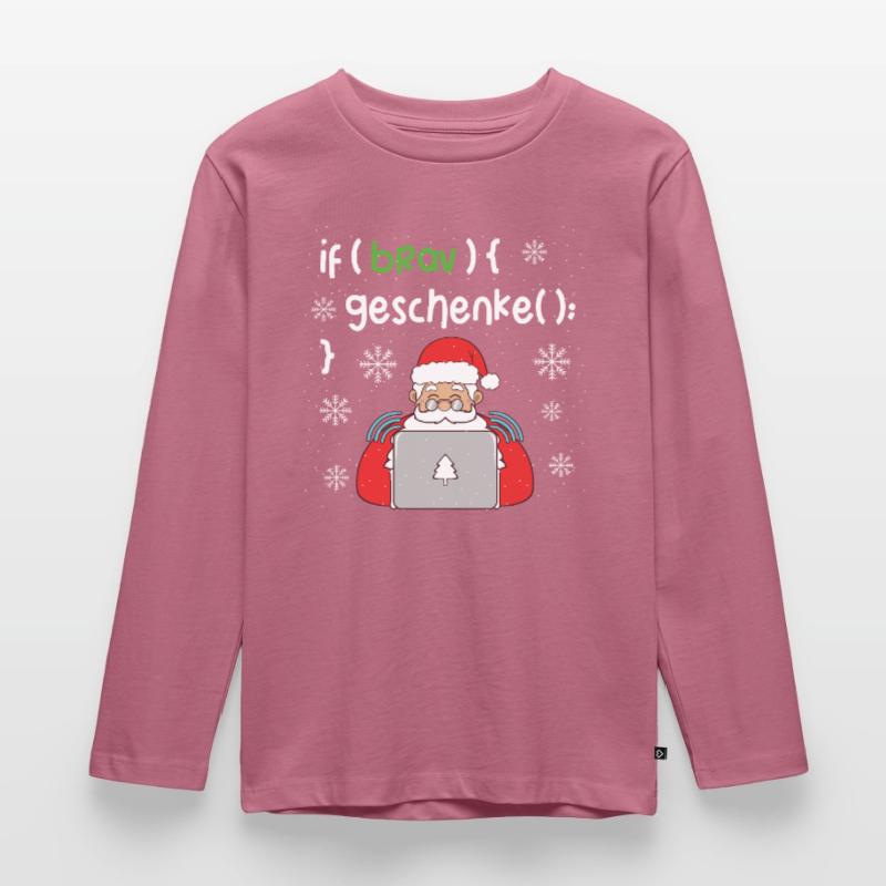 Lustiges Programmierer Weihnachten Coding Geschenk Kinder Premium Bio Langarmshirt