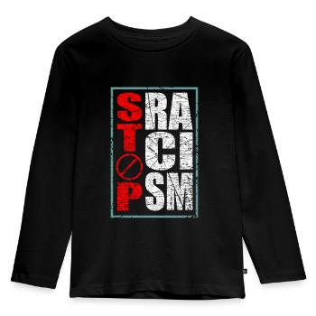 Antirassismus - Kinder Premium Bio Langarmshirt - Schwarz - Vorne - AI Model Kid Male (0cm)