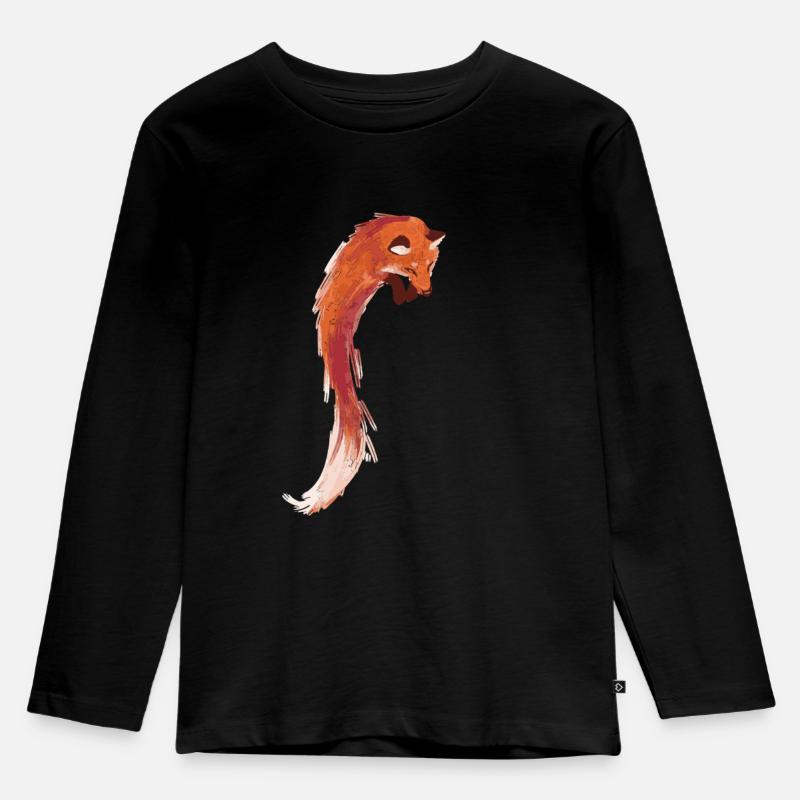 Fuchs Wildtier Füchse Rotfuchs - Kinder Premium Bio Langarmshirt - Schwarz