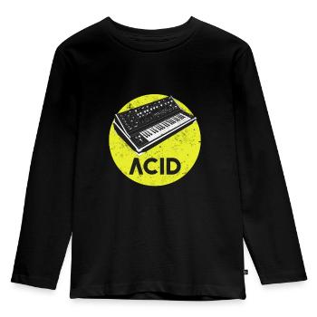 Retro Synthesizer Acid Techno House Analog - Kids' Premium Longsleeve Shirt - black - Front - AI Model Kid Male (0cm)