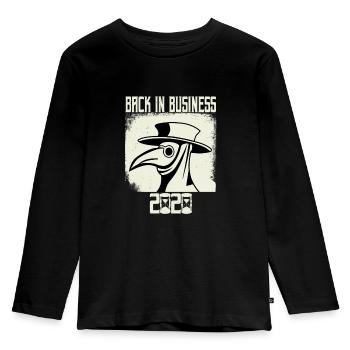 Pestdoktor Pest Plague Doctor Back In Business - Kinder Premium Bio Langarmshirt - Schwarz - Vorne - AI Model Kid Male (0cm)