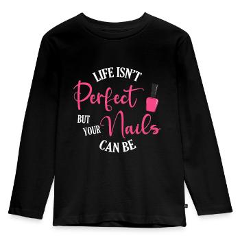 Nail Polish Pedicurist Manicurist for nail artists - Kids' Premium Longsleeve Shirt - black - Front - AI Model Kid Male (0cm)