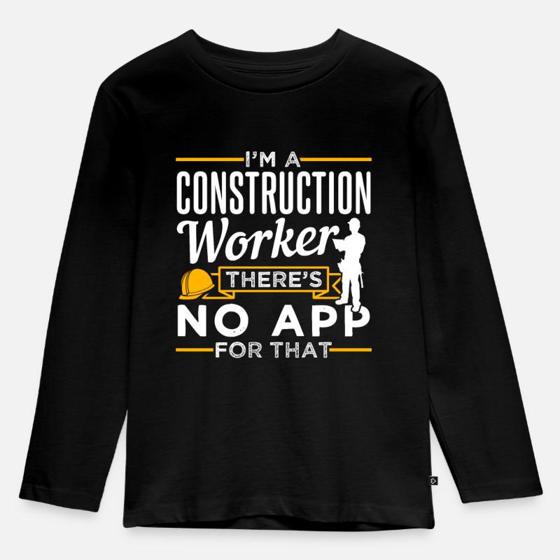 Bauarbeiter Geschenkidee - Kinder Premium Bio Langarmshirt - Schwarz