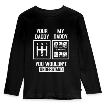 Dein Daddy - mein Daddy Chemielehrer - Kinder Premium Bio Langarmshirt - Schwarz - Vorne - AI Model Kid Male (0cm)