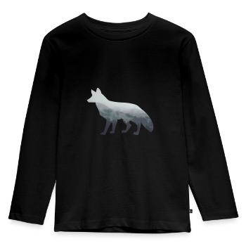 Fuchs Füchse Natur Wald - Kinder Premium Bio Langarmshirt - Schwarz - Vorne - AI Model Kid Male (0cm)