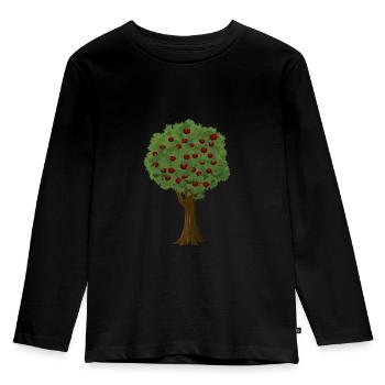 Apple Tree Apple Picking Season Apple Orchard - Kids' Premium Longsleeve Shirt - black - Front - AI Model Kid Male (0cm)