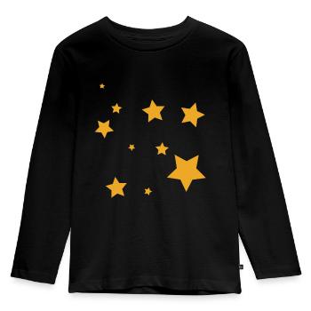 Stern Sterne - Kinder Premium Bio Langarmshirt - Schwarz - Vorne - AI Model Kid Male (0cm)