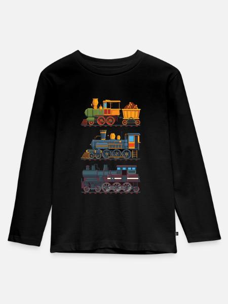 Zug - Kinder Premium Bio Langarmshirt - Schwarz