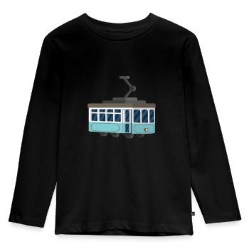 Straßenbahn - Kinder Premium Bio Langarmshirt - Schwarz - Vorne - AI Model Kid Male (0cm)
