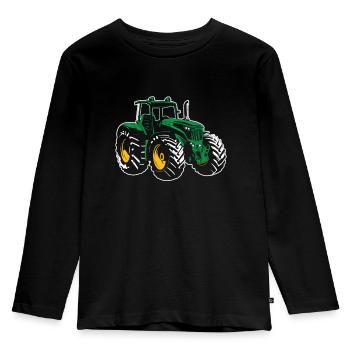 Traktor - Kinder Premium Bio Langarmshirt - Schwarz - Vorne - AI Model Kid Male (0cm)
