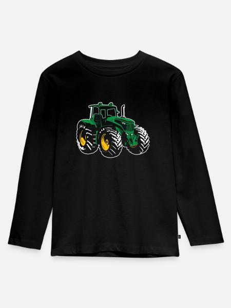 Traktor - Kinder Premium Bio Langarmshirt - Schwarz