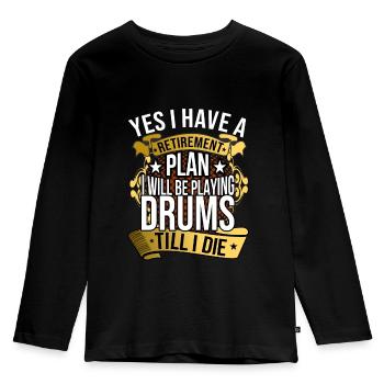 Tambours - T-shirt manches longues Premium Enfant - noir - Devant - AI Model Kid Male (0cm)