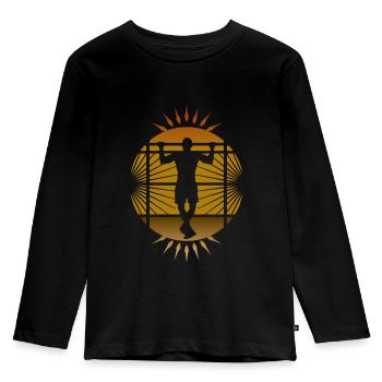 Pull-up calisthenics - Kids' Premium Longsleeve Shirt - black - Front - AI Model Kid Male (0cm)