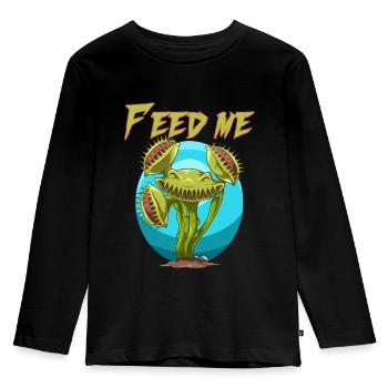 Nourris-moi Dionaea pour un amoureux des plantes et - T-shirt manches longues Premium Enfant - noir - Devant - AI Model Kid Male (0cm)