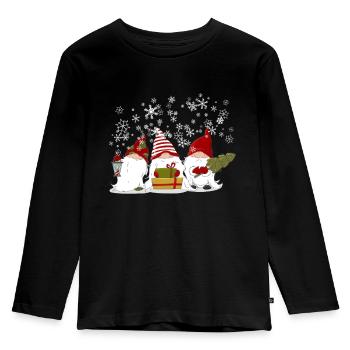 Nordische Weihnachten Gnome Elfen Wichtel Geschenk - Kinder Premium Bio Langarmshirt - Schwarz - Vorne - AI Model Kid Male (0cm)