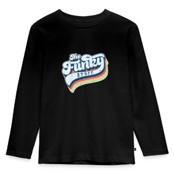 Funky retro schrift funky stuff geschenk funk - Kinder Premium Bio Langarmshirt - Schwarz - Vorne - AI Model Kid Male (0cm)