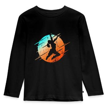 CLIMBING Extreme Sports Climbing - Kids' Premium Longsleeve Shirt - black - Front - AI Model Kid Male (0cm)