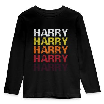 Motif Harry Harry Lettrage Harry - T-shirt manches longues Premium Enfant - noir - Devant - AI Model Kid Male (0cm)