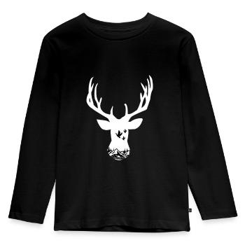 Deer hunting outdoors mountain - Kids' Premium Longsleeve Shirt - black - Front - AI Model Kid Male (0cm)