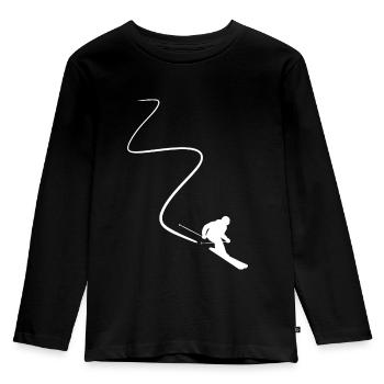 Deep snow skier ski winter sports gift - Kids' Premium Longsleeve Shirt - black - Front - AI Model Kid Male (0cm)