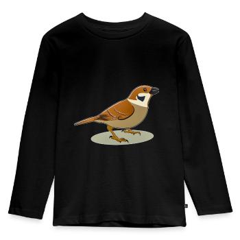 SPATZ - Kinder Premium Bio Langarmshirt - Schwarz - Vorne - AI Model Kid Male (0cm)