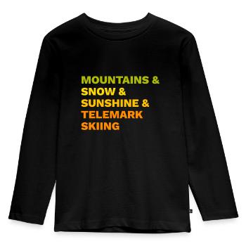 Télémark Ski Mountains Snow - T-shirt manches longues Premium Enfant - noir - Devant - AI Model Kid Male (0cm)