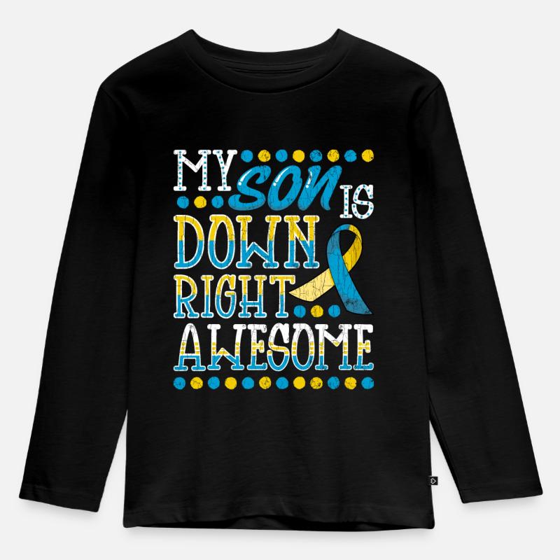 Down Syndrome Awareness Son Apparel Happy Gift - Kinder Premium Bio Langarmshirt - Schwarz