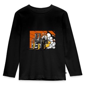 Forklift Race Cool Forklift Gift - Kids' Premium Longsleeve Shirt - black - Front - AI Model Kid Male (0cm)