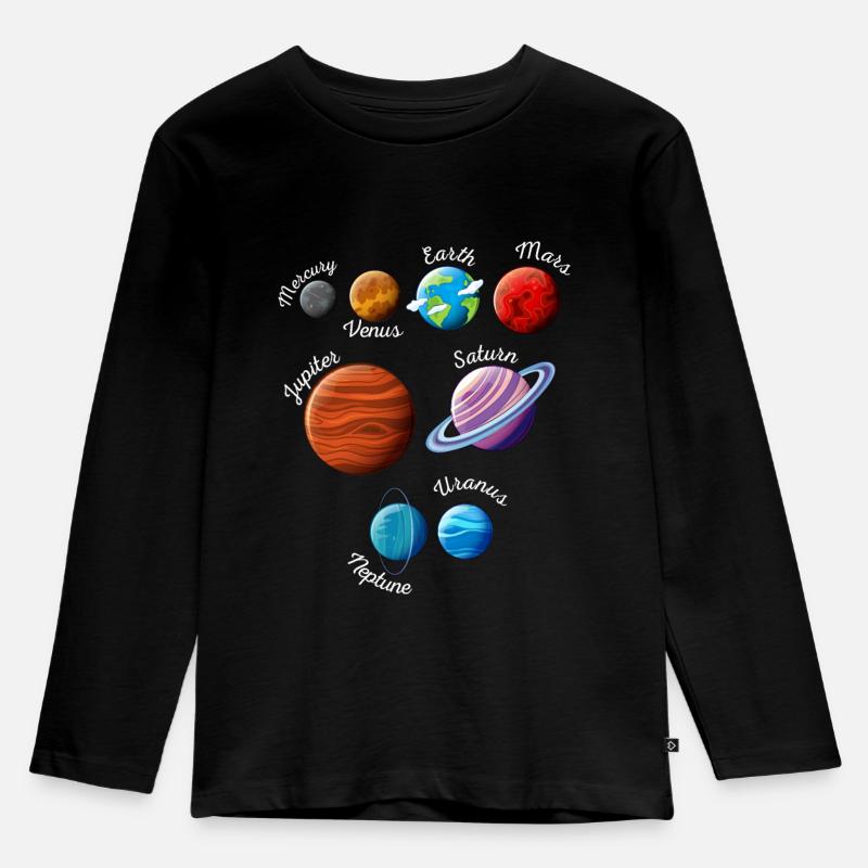 Solar System Planets - Kids' Premium Longsleeve Shirt - black