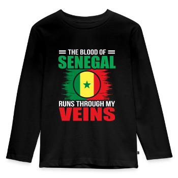 Sénégal - T-shirt manches longues Premium Enfant - noir - Devant - AI Model Kid Male (0cm)