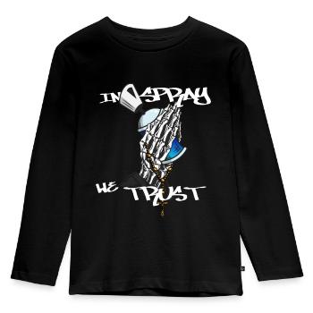 Sprayer Graffiti Praying Hands Kunst Art - Kinder Premium Bio Langarmshirt - Schwarz - Vorne - AI Model Kid Male (0cm)