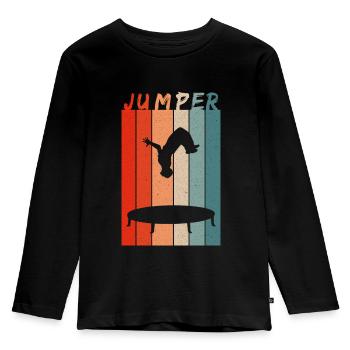 Trampoline trampoline De Trampoline De Trampoline Retro - T-shirt manches longues Premium Enfant - noir - Devant - AI Model Kid Male (0cm)