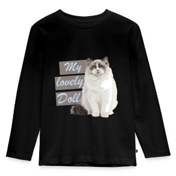 M lovely doll - Kinder Premium Bio Langarmshirt - Schwarz - Vorne - AI Model Kid Male (0cm)