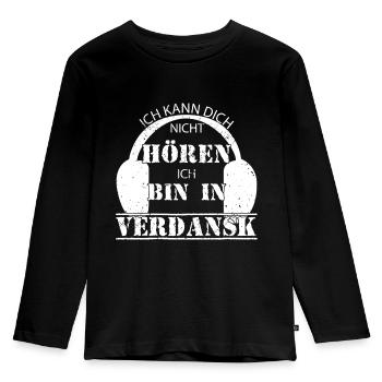 Kann dich nicht hören bin in Verdansk Warzone - Kinder Premium Bio Langarmshirt - Schwarz - Vorne - AI Model Kid Male (0cm)